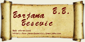Borjana Bešević vizit kartica